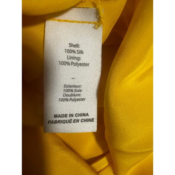 Cinq à Sept Pem Top Dandelion Yellow 100% Silk NWT Size M - Picture 6 of 6